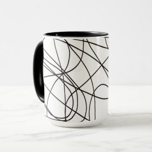 Black and white line art  mug
