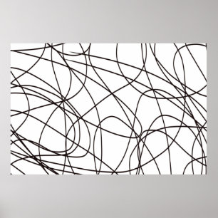 Black and white line art  poster