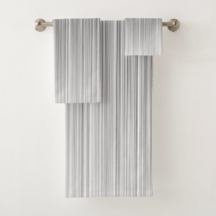 Black and White Line Design Bath Towel Set