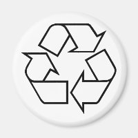 Black and White Line Drawing Recycling