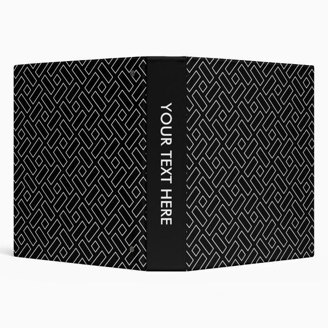 Black and White Linear Block Pattern - Black Binder (Background)