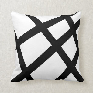 Black and White Linear Geometric 2 Throw Pillow