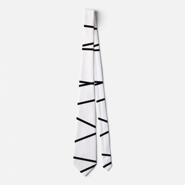 Black and White Linear Geometric Tie (Front)