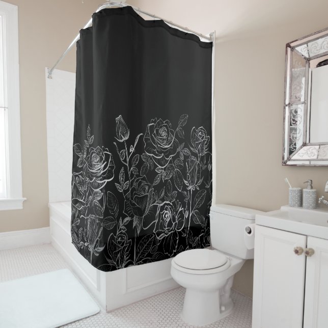 Black and White Lineart Roses (In Situ)