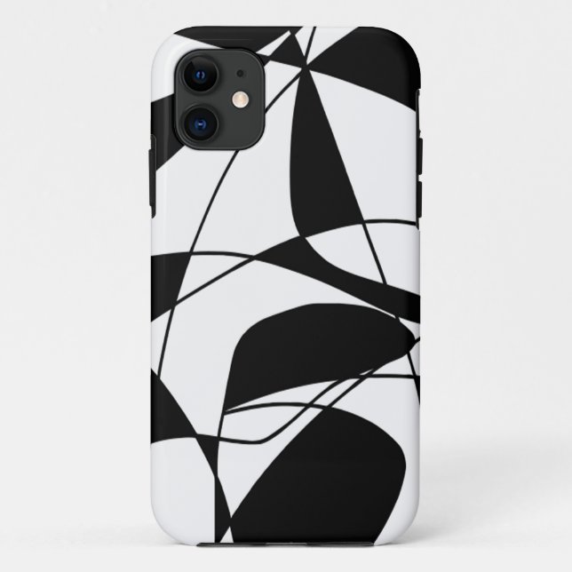 Black and White lines, block colour print pattern Case-Mate iPhone Case (Back)