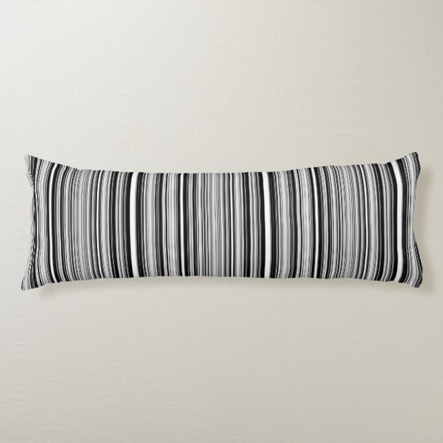 Black And White Lines Body Pillow (Front)