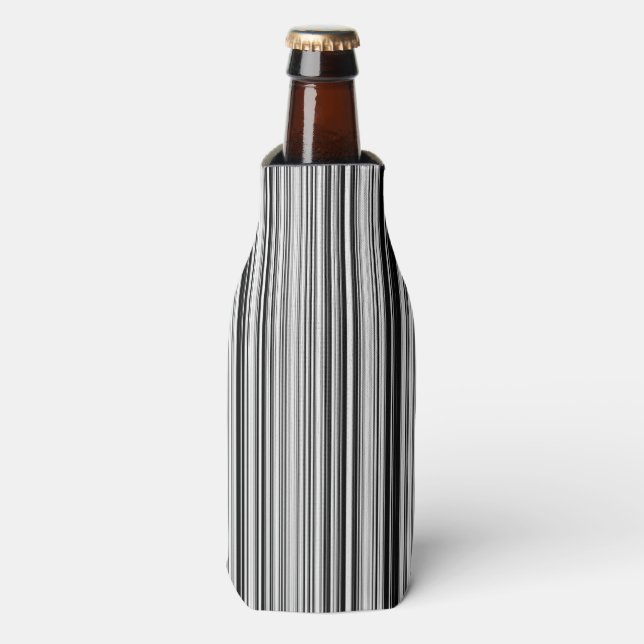 Black And White Lines Bottle Cooler (Bottle Front)