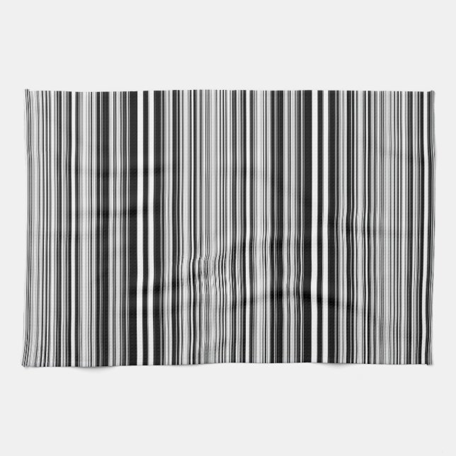 Black And White Lines Kitchen Towel (Horizontal)