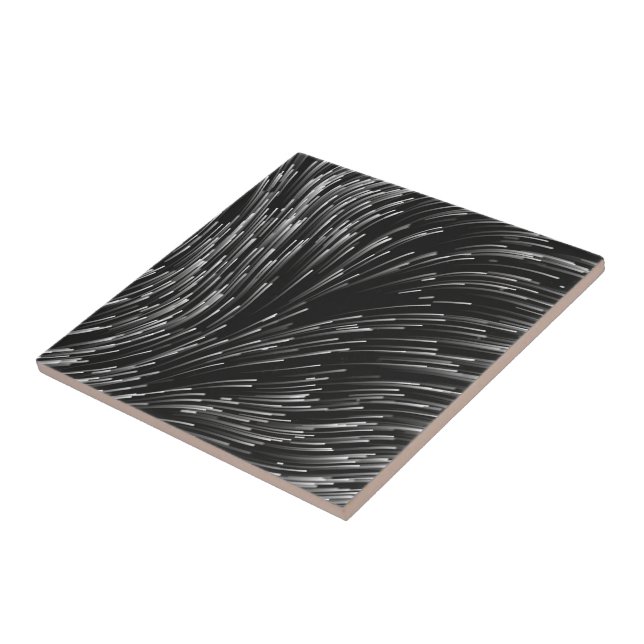 Black and white lines pattern tile (Side)