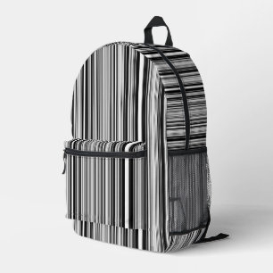 Black And White Lines Printed Backpack