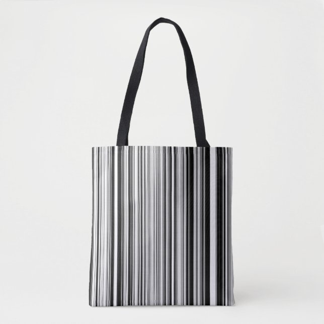 Black And White Lines Tote Bag (Front)