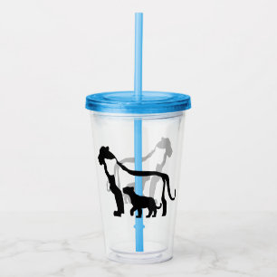 Black and White Lions Acrylic Tumbler