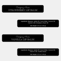Black and White Lip Balm Brand Ingredient Custom