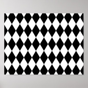 Black and White Liquorice Pattern Poster