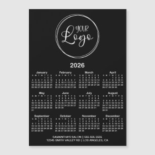 Black and White Logo 2026 Magnetic Calendar