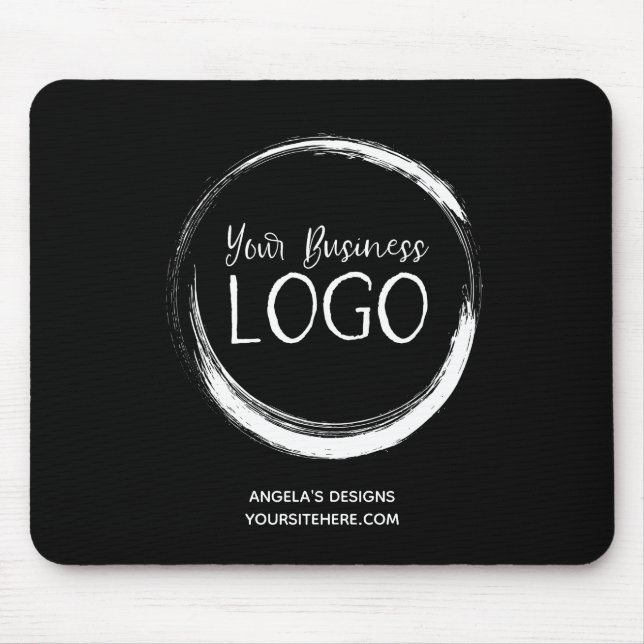 Black and White Logo Promotional Mouse Pad (Front)