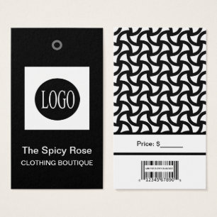 Black and White Logo with Bar Code Price Tags 