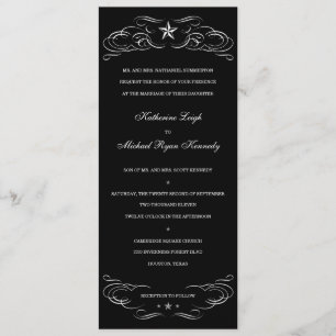 Black and White Lone Star Wedding Invitations