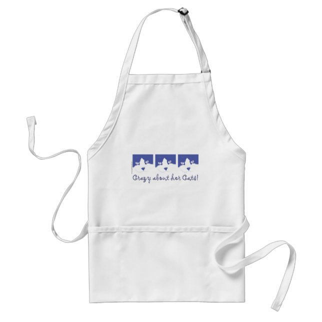 Black and White Longhaired Cat Standard Apron (Front)