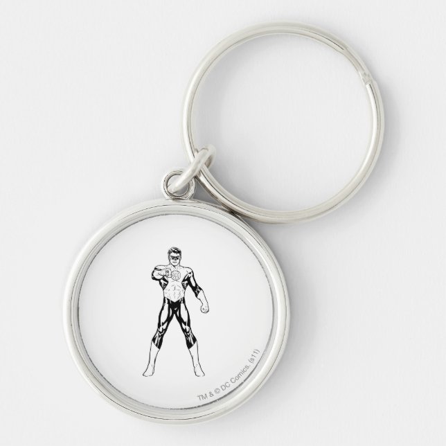 Black and White Looking forward Keychain (Front)