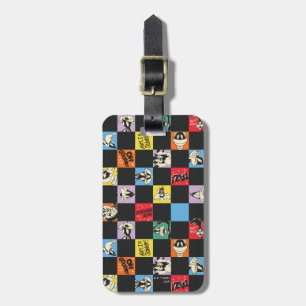 Black and White LOONEY TUNES™ in Colourful Chequer Luggage Tag