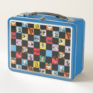 Black and White LOONEY TUNES™ in Colourful Chequer Metal Lunch Box