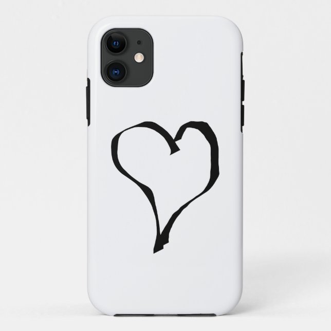 Black and White Love Heart Design. Case-Mate iPhone Case (Back)