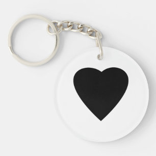 Black and White Love Heart Design. Keychain