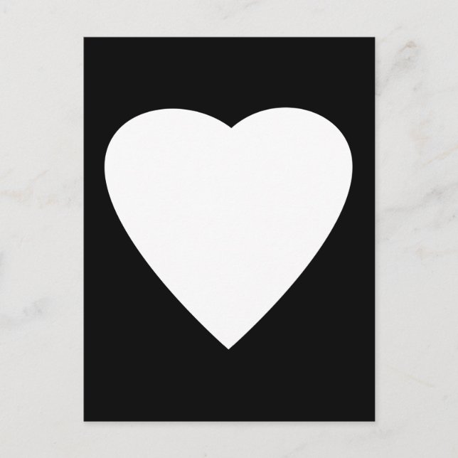 Black and White Love Heart Design. Postcard (Front)