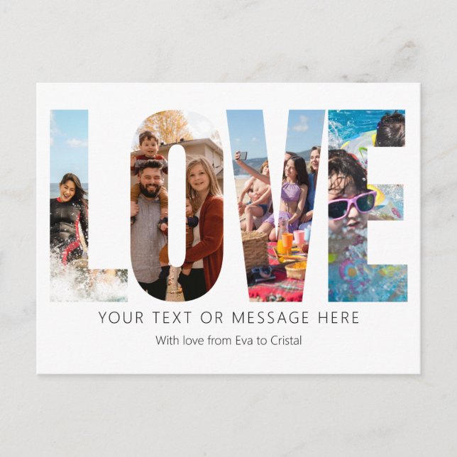 Black and White Love Photo Frame  Postcard (Front)