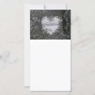 Black and White Love Snow Heart Photo Holiday Card