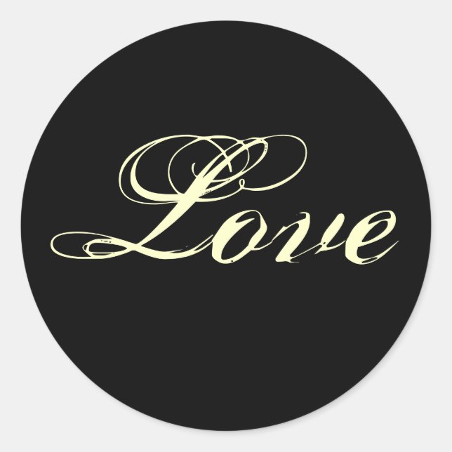 Black and White Love Stickers - Customized (Front)