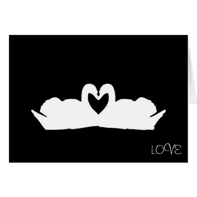 Black And White Love Swans (Front Horizontal)