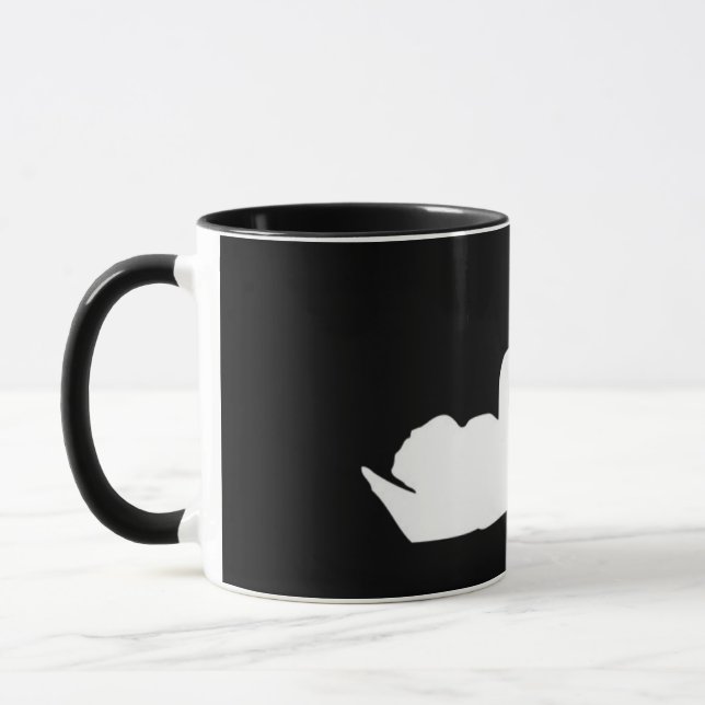 Black And White Love Swans Mug (Left)