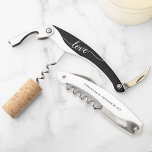 Black and White Love Thank You Wedding Favour  Corkscrew<br><div class="desc">Elegance Meets Functionality: Personalized Black & White Love Corkscrew Your wedding day is a celebration of love, and what better way to express your appreciation to your guests than with a personalized keepsake? The Black & White Love Thank You Wedding Favour Waiter's Corkscrew combines elegance with functionality, making it a...</div>