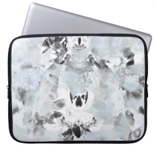 Black and white luxurious abstract modern art laptop sleeve