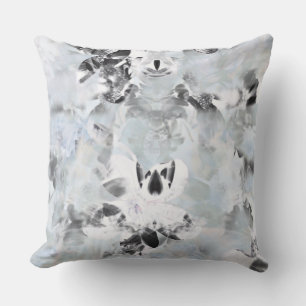 Black and white luxurious abstract modern art throw pillow