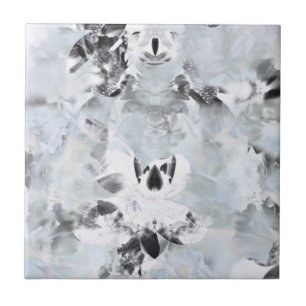 Black and white luxurious abstract modern art tile