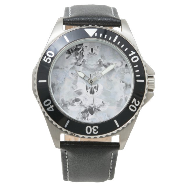 Black and white luxurious abstract modern art watch (Front)