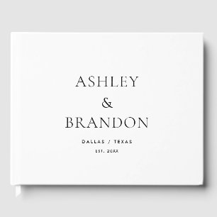 Black and White Luxury Wedding Custom Guest Book