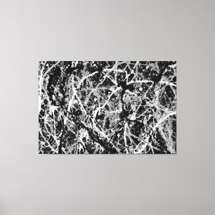 BLACK AND WHITE LX - Action painting -Abstract- Canvas Print