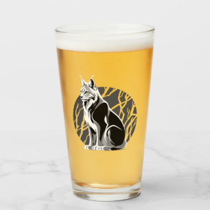 Black And White Lynx Glass