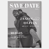 Black and White Magazine Cover Photo Wedding