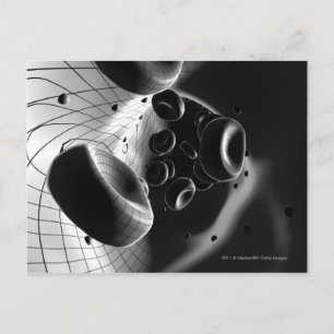Black and white magnification of blood cells postcard