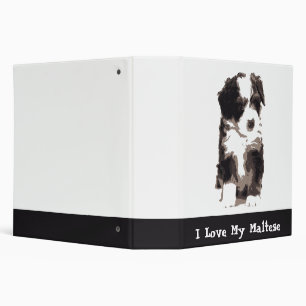 Black and White Maltese Puppy Dog Binder