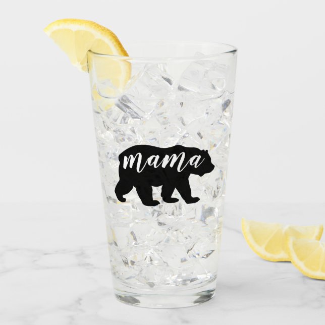 Black and White Mama Bear Glass (Front Ice)
