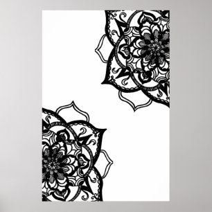 Black and White Mandala Inspired Design. Poster