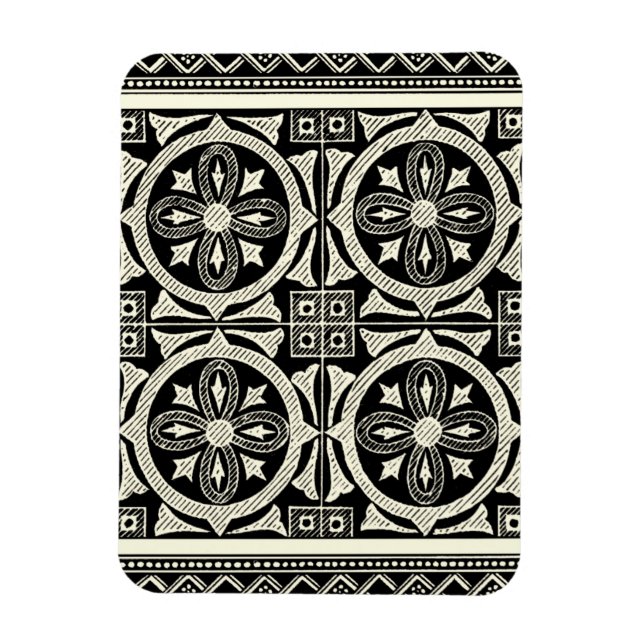 Black and White Mandala Motif by Vision Studio Magnet (Vertical)