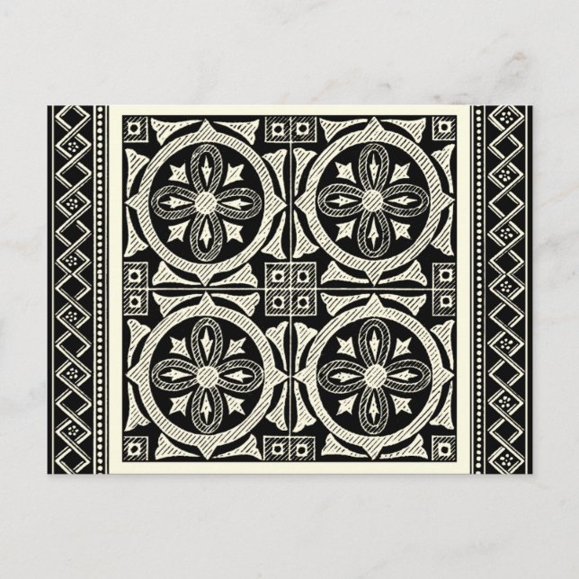 Black and White Mandala Motif by Vision Studio Postcard (Front)