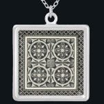 Black and White Mandala Motif by Vision Studio Silver Plated Necklace<br><div class="desc">A black and white mandala motif brought to you by Vision Studio. Mandala is a Sanskrit word for circle and represents the Universe in Hinduism and Buddhism. Mandalas are supposed to have a calming effect on people, so if you want a little calm in your life buy this print today!...</div>